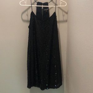 Sequin black midi dress